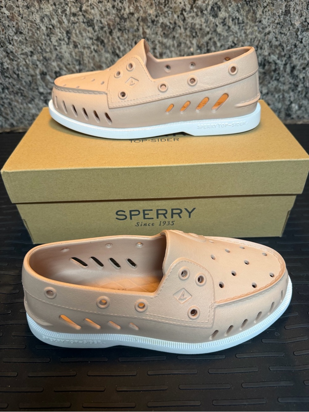 Sperry Peach Slip-On Water Shoe with White Sole